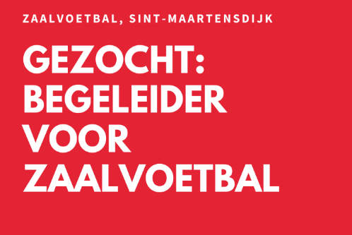 Gezocht begeleider voor zaalvoetbal